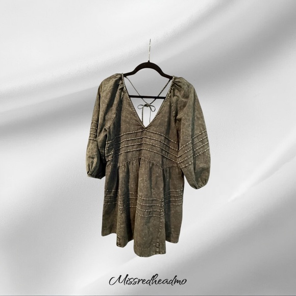 Mustard Seed Black Denim Dress - Picture 1 of 6